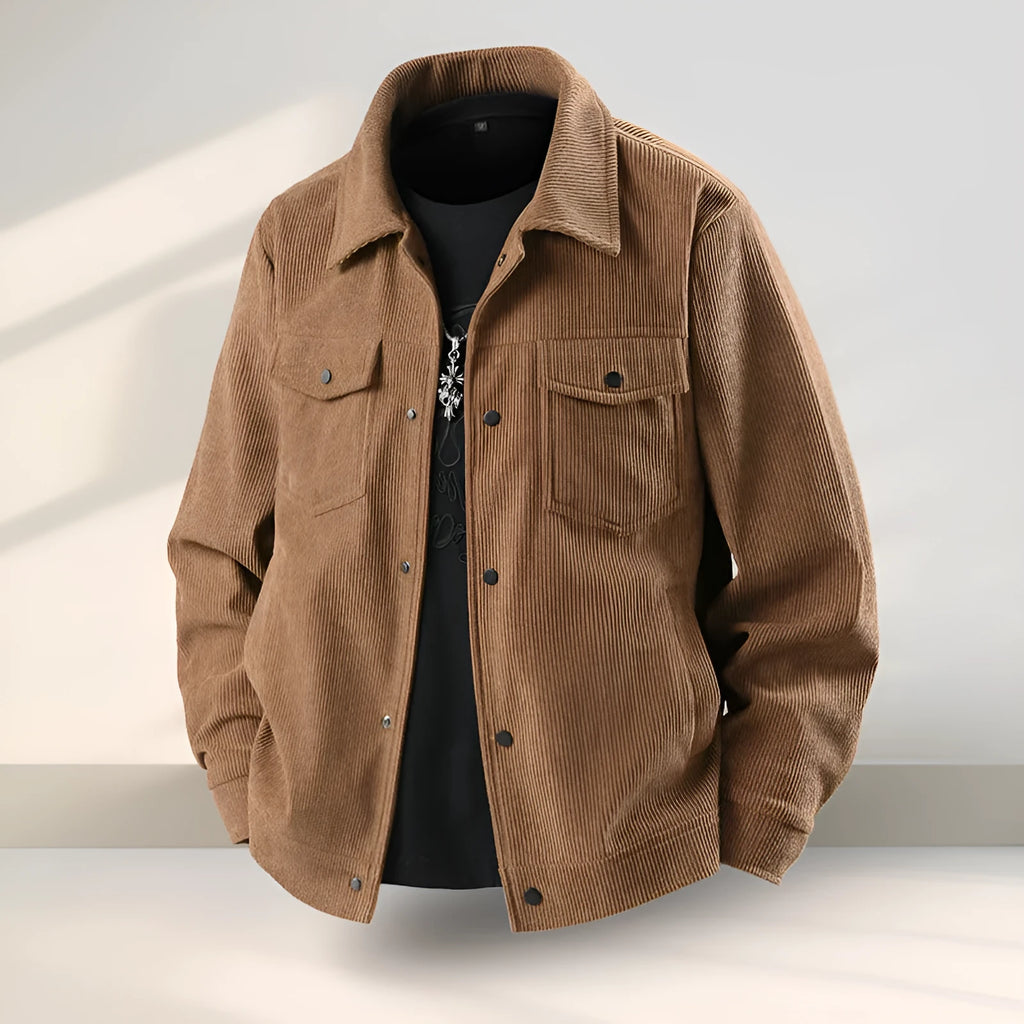 Slim fit Vinylon casual coat on a hanger showing black colour option.