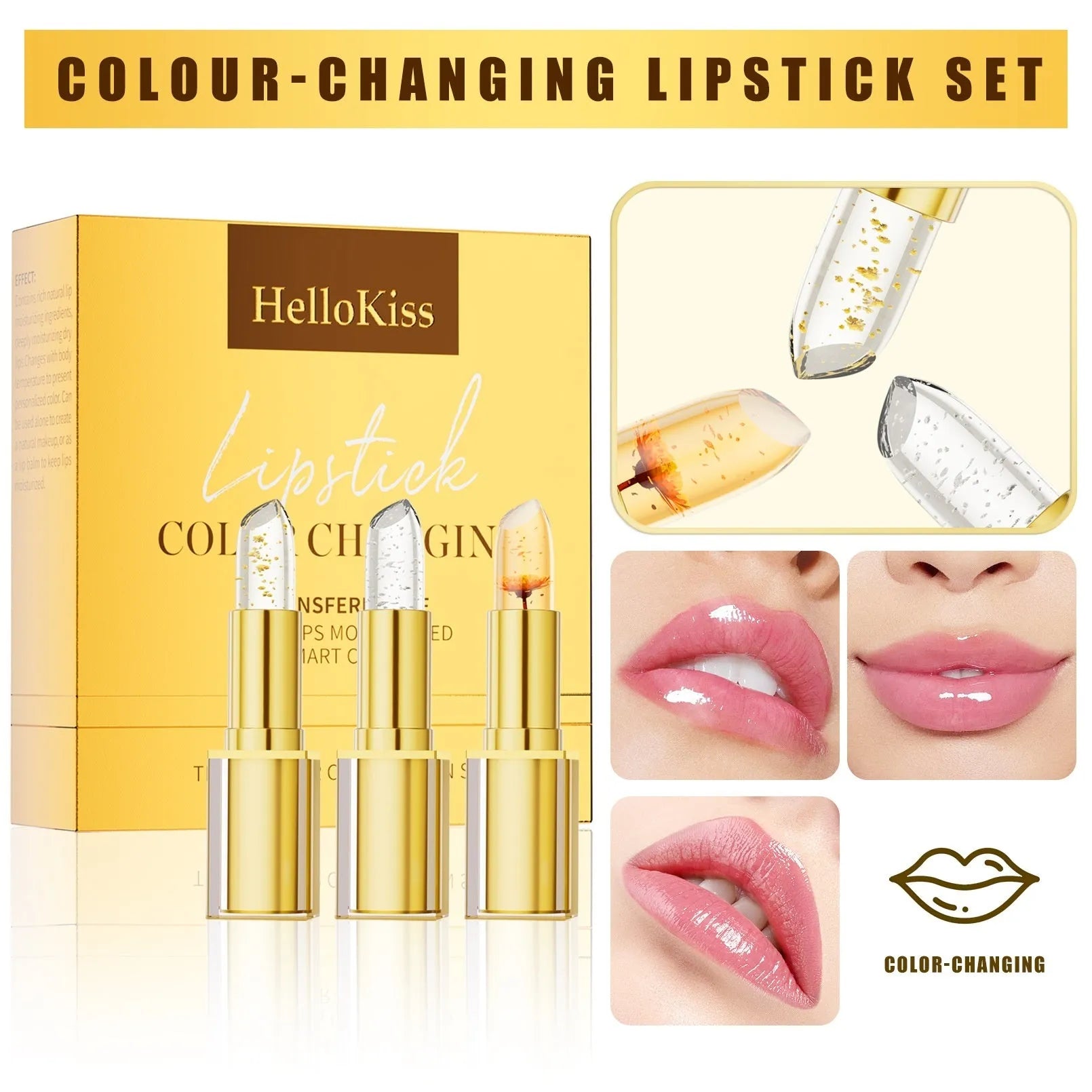 Anti-smudge gilding lipstick with warm colour-changing properties in 3.5g size