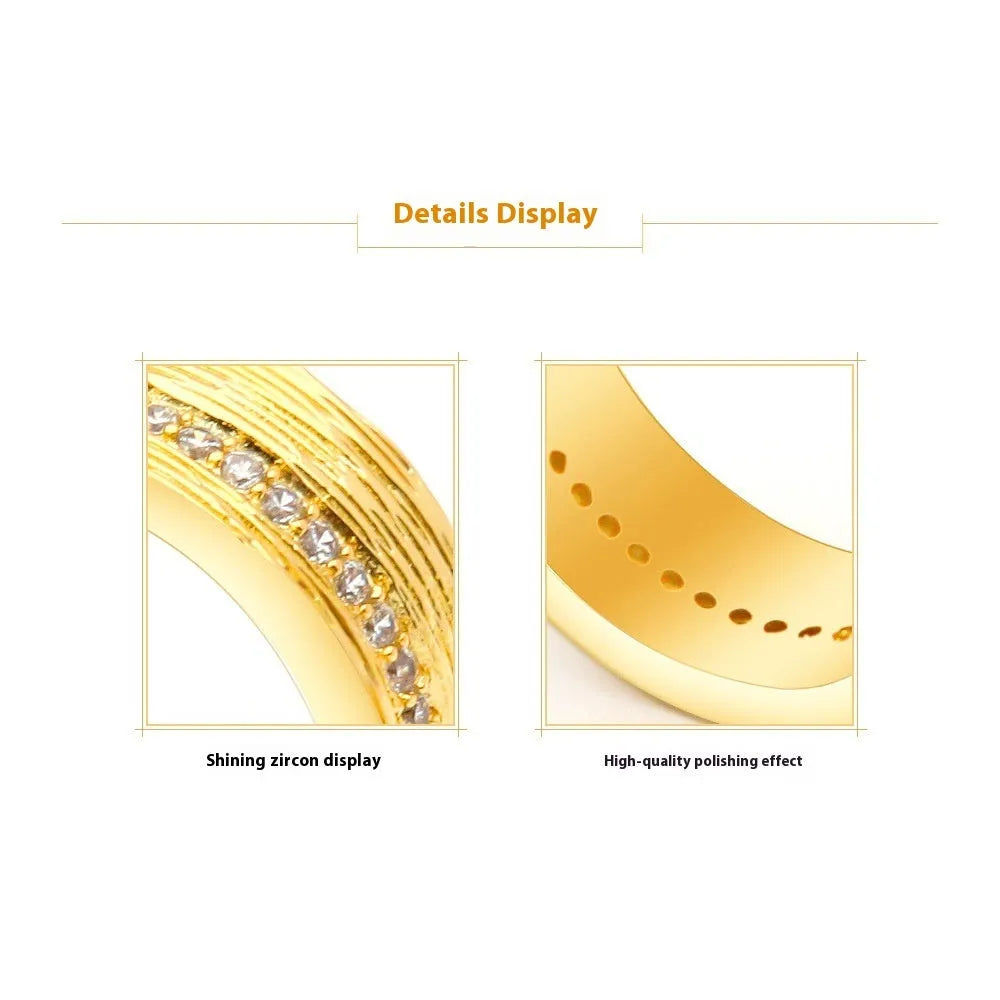 Gold geometric zircon ring for women in UK sizes 6, 7, and 8