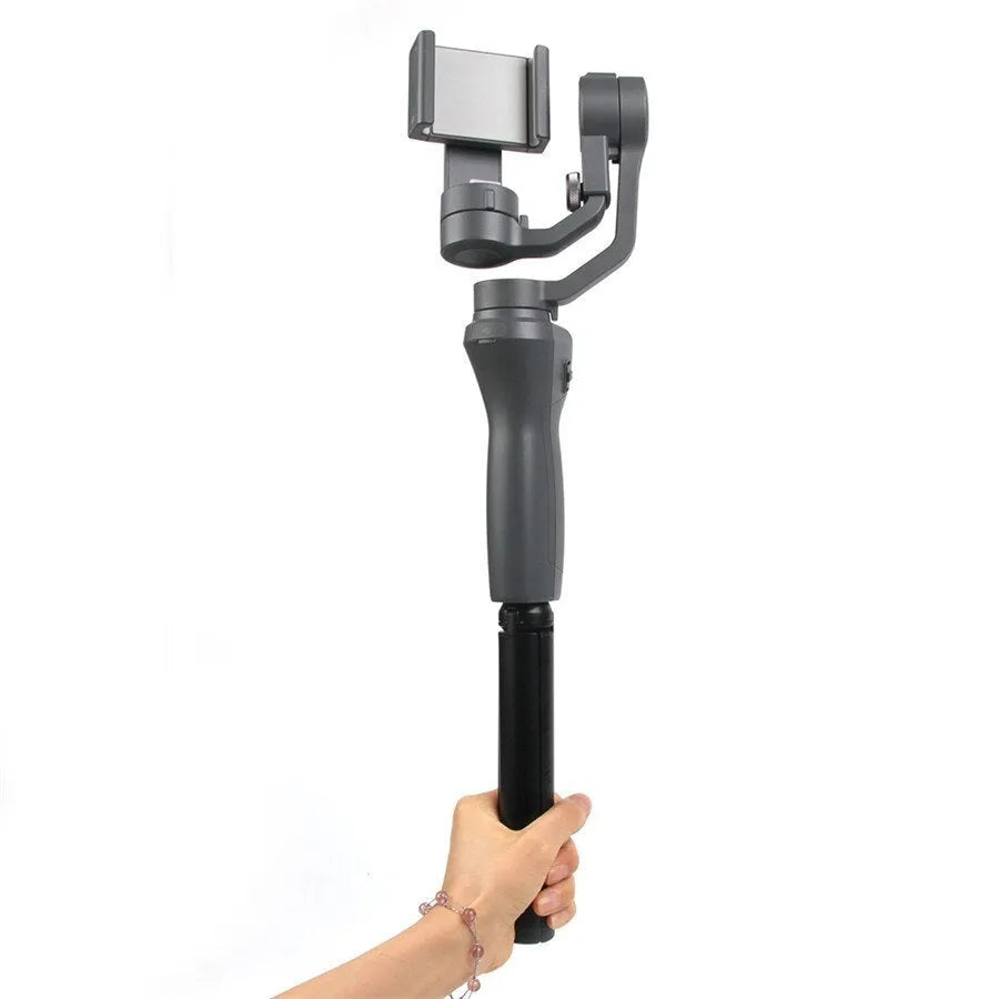Black aluminium alloy mobile phone tripod compatible with iPhone photography and video stabilisation