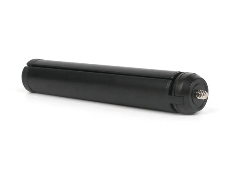 Black aluminium alloy mobile phone tripod compatible with iPhone photography and video stabilisation