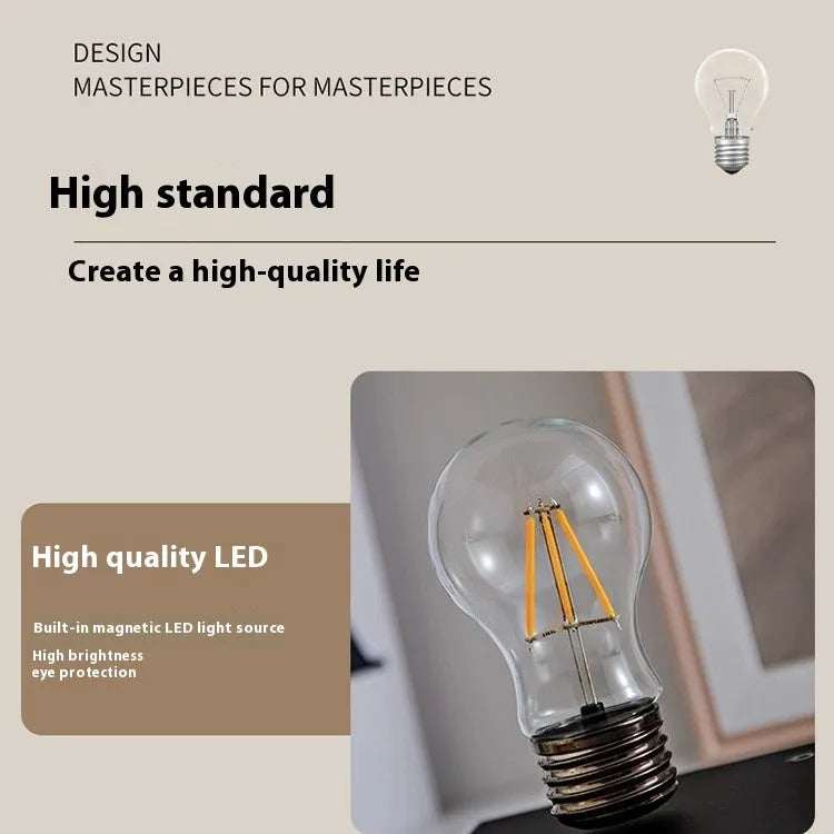 Suspension bulb creative small night lamp with iron art construction and 11cm base