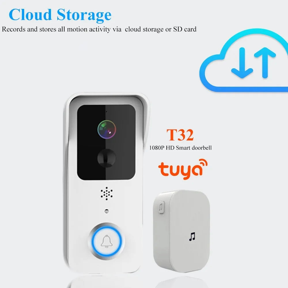 T321080P model visual doorbell unit for wireless home security with APP notifications