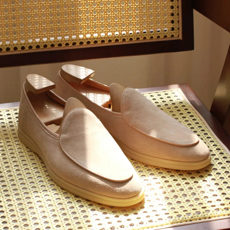 Men's British handmade leather loafers in multiple colours with TPR soles