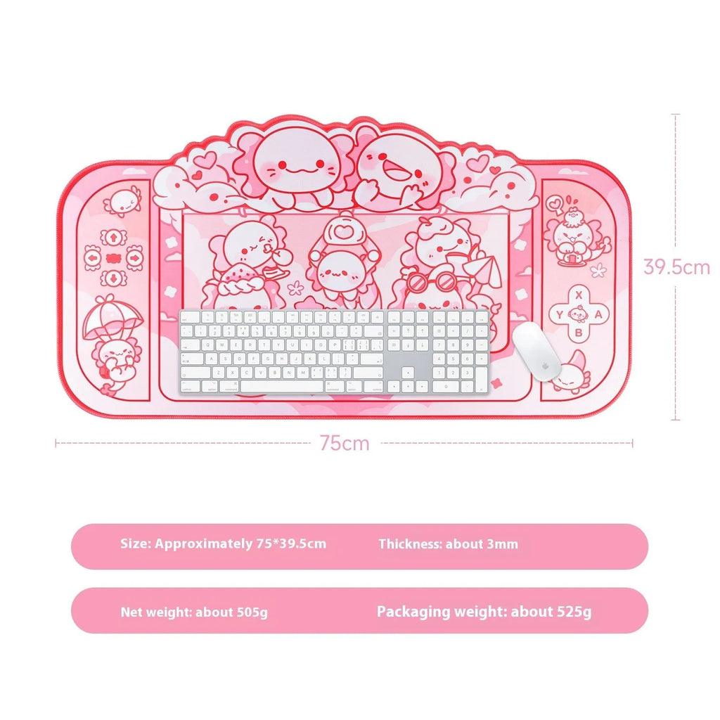 Hexagonal dragon crane machine pattern on 75×40cm cloth mouse pad with wrist support