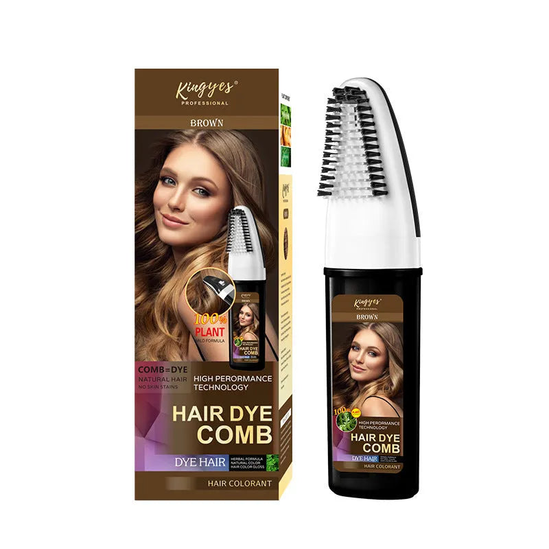 Easy Colour Hair Dye kit with comb applicator and 200ml bottles in Brown, Wine Red and Dark Brown.