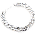 Geometric chain dog collar with gold finish and adjustable buckle for small to medium-sized dogs