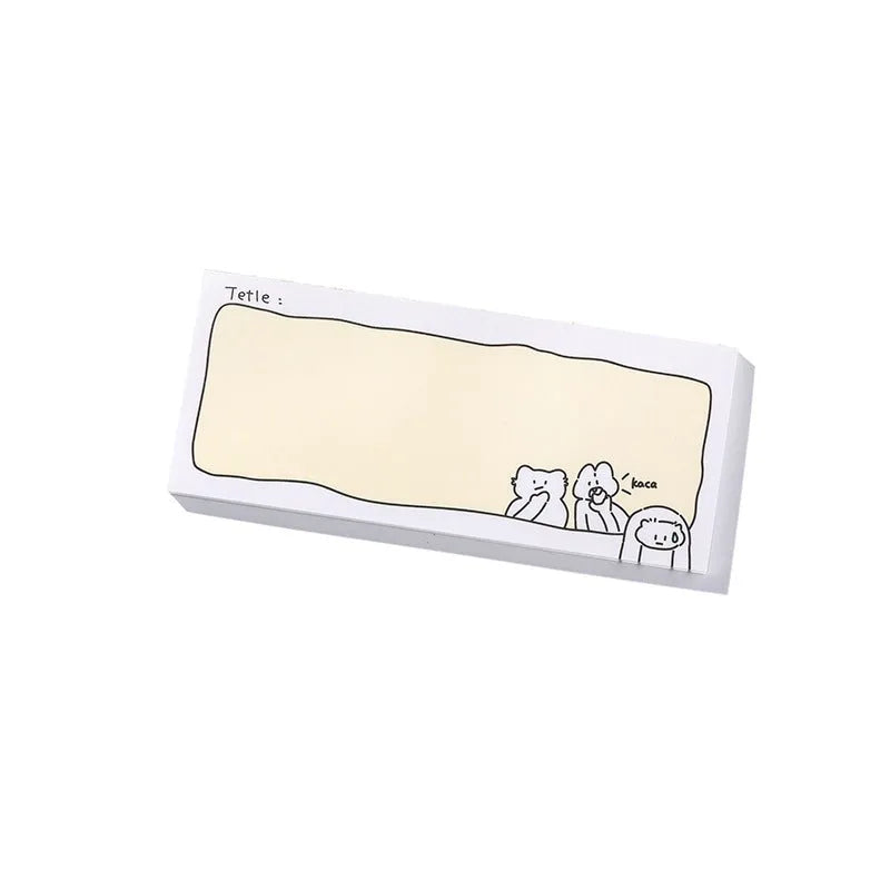 Cartoon hand account sticky notes in six designs showing multiple size options