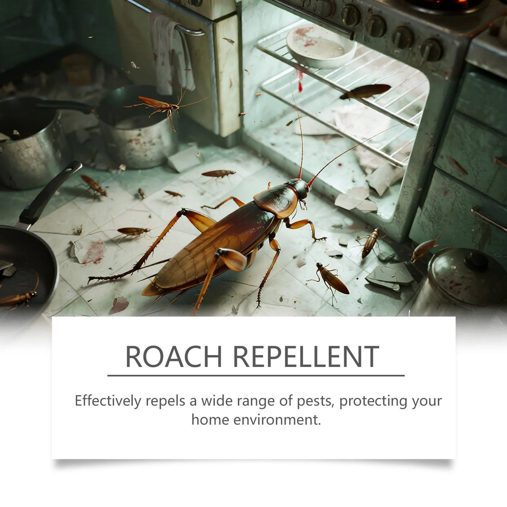 Cockroach killer bait sticker and glue trap set with eight of each component for kitchen pest control