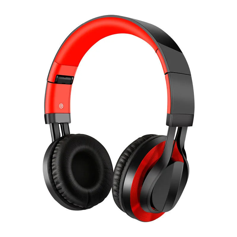 Wired over-ear headphones with microphone in black, black gold, or black red colours