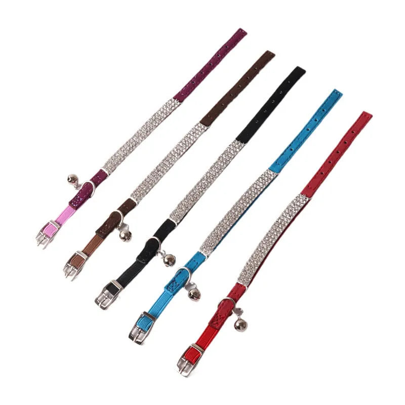 Flannel elastic buckle cat collar in gang drill style with six colour options