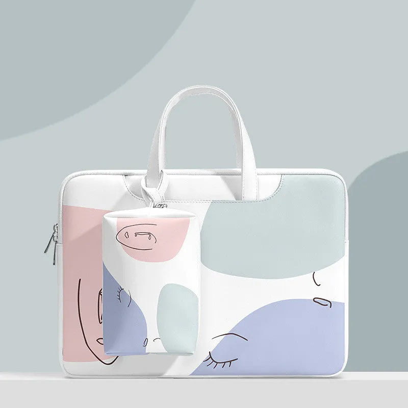 Blue waterproof 15.6-inch laptop bag with soft handle and zipper opening