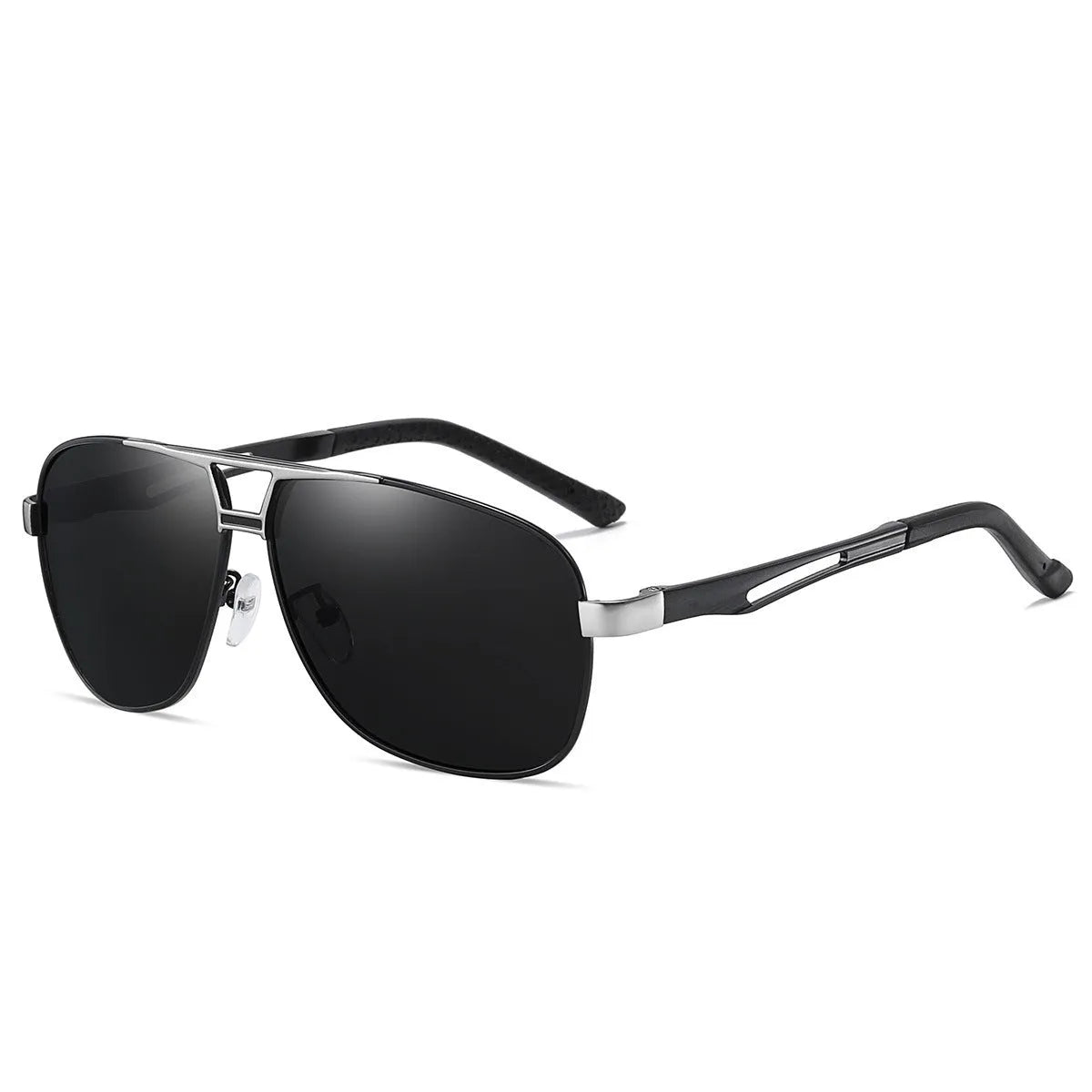 Men's orange red polarised aviator sunglasses with a metal frame.