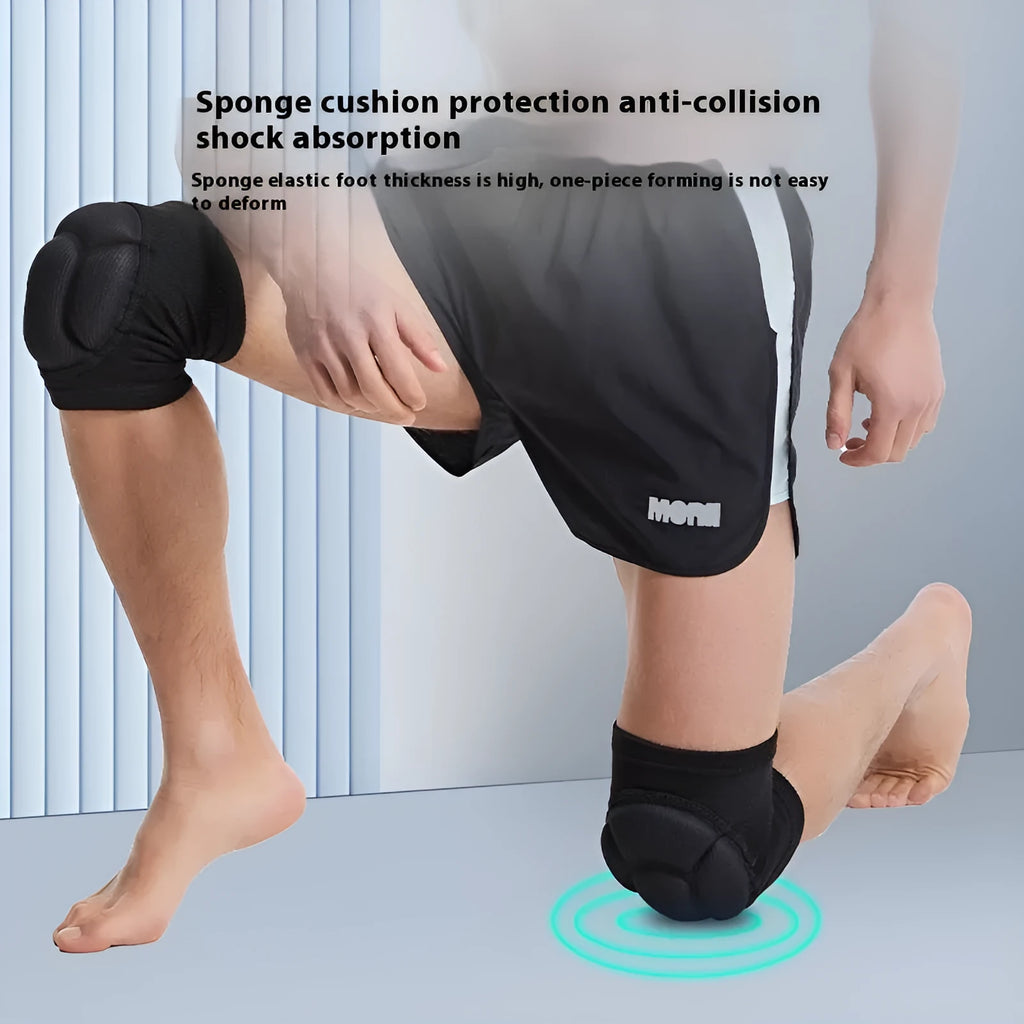 Black or blue polyester kneepads with thick sponge padding for dance, volleyball, hiking, and camping