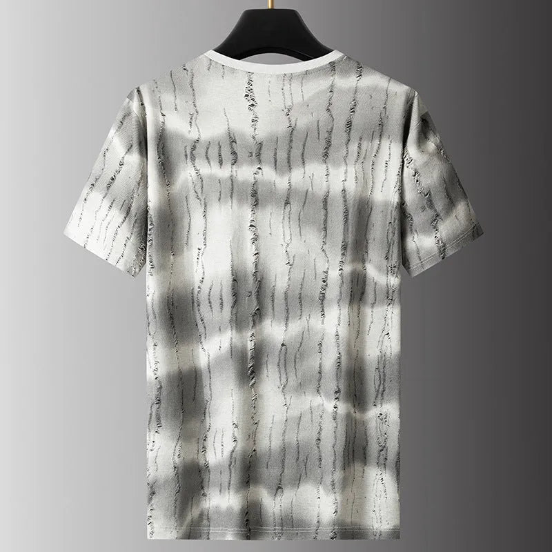 Men's plus size gray quick-drying breathable undershirt round neck short sleeve loose fit