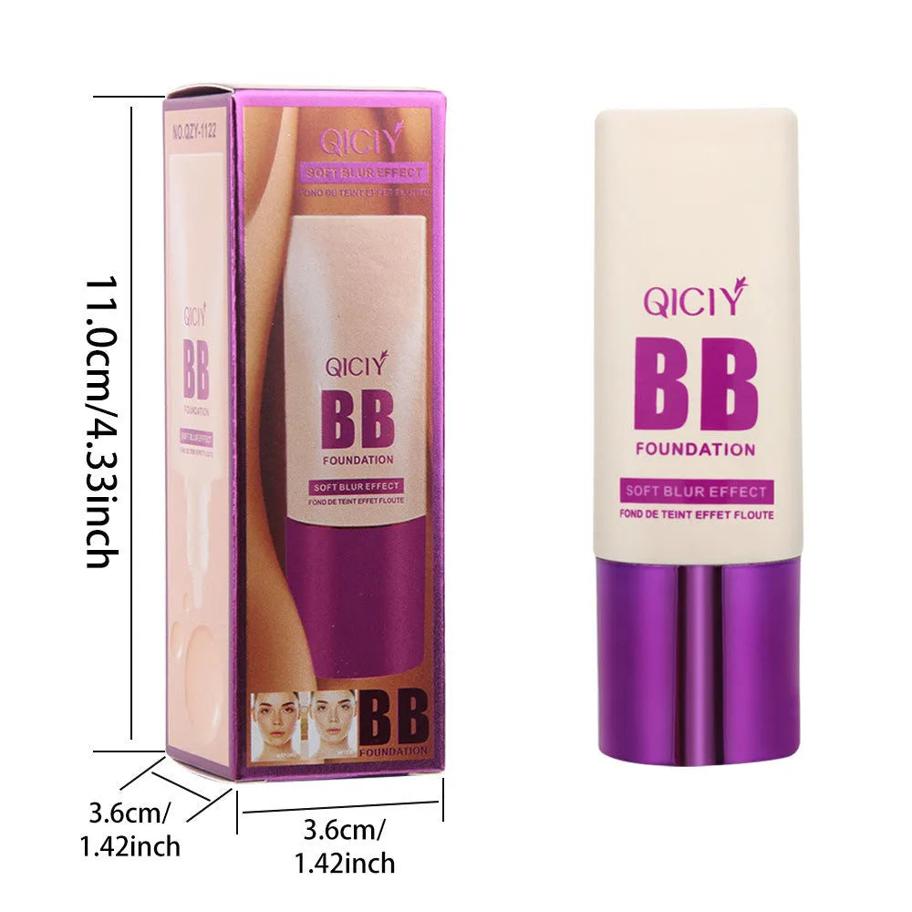 Feeding bottle containing liquid BB cream foundation in ten different shade numbers.
