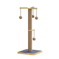 Windmill colour cat climbing frame with hanging ball toy on pine wood structure with carpet leather surfaces