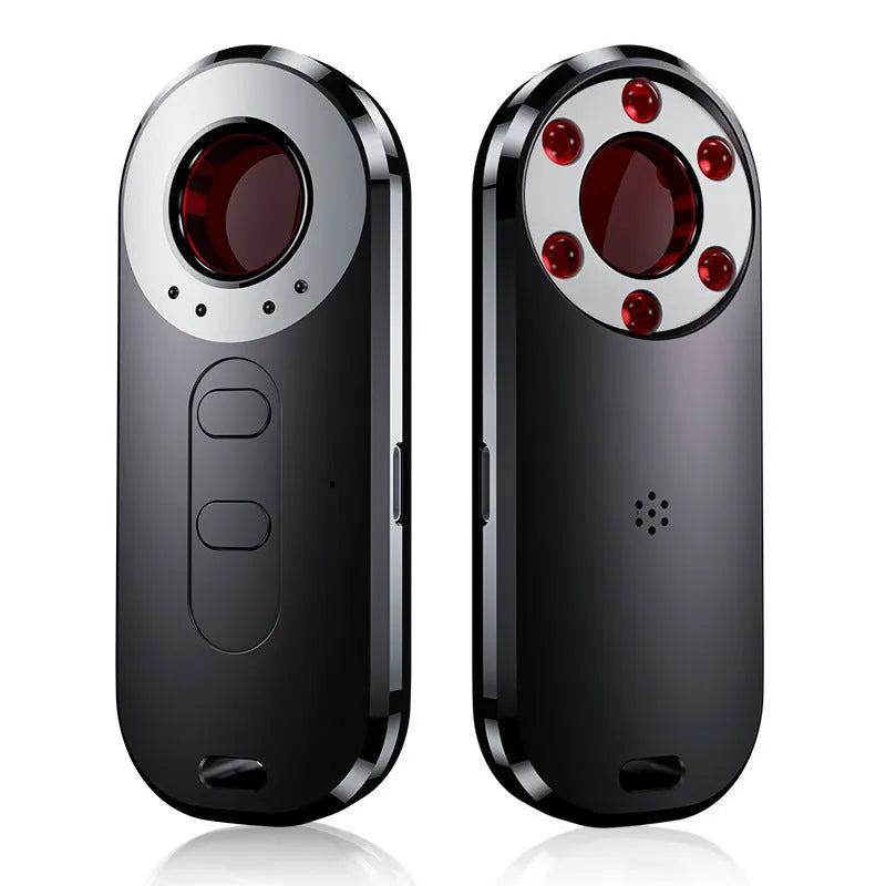 Compact black infrared detector measuring 91x37x13mm with USB connection port