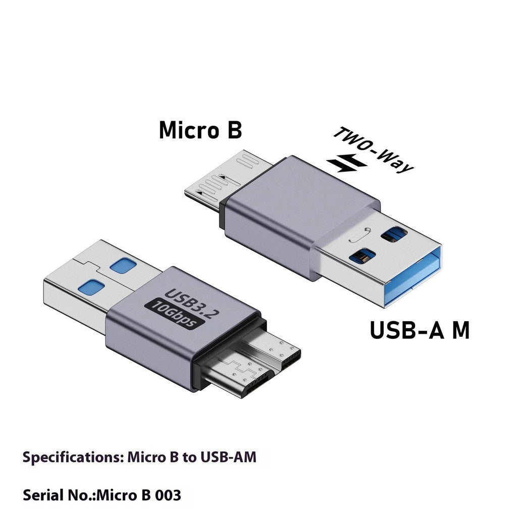 USB AM male to Micro-B male adapter connector for hard drives and phones