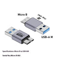 USB AM male to Micro-B male adapter connector for hard drives and phones