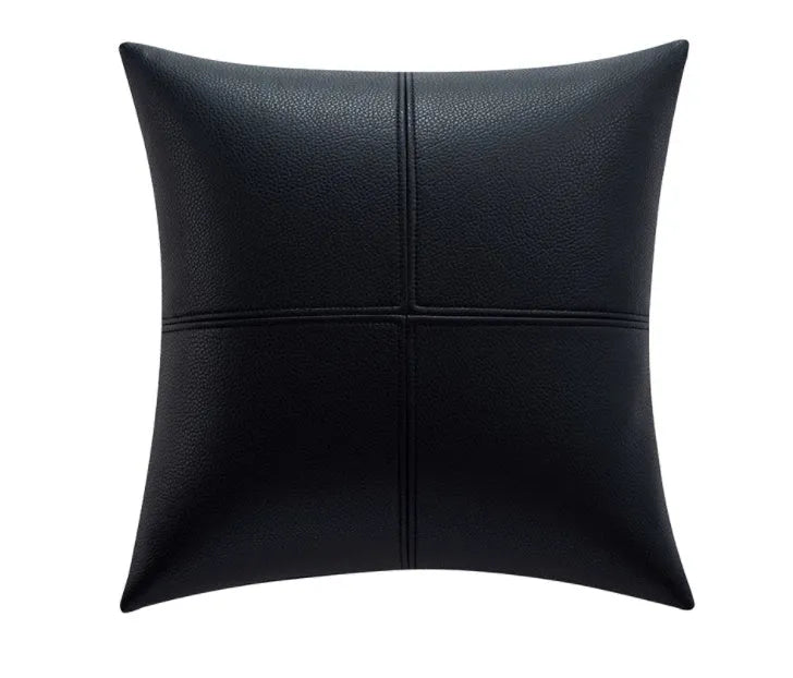 Soft cowhide leather pillow cover in solid colour with Nordic style design