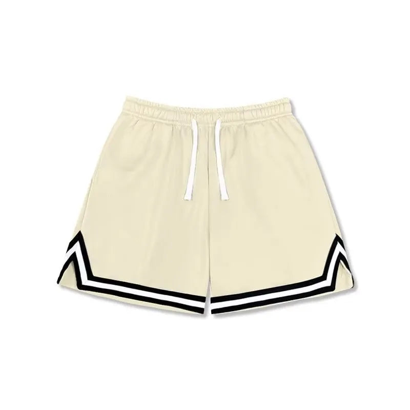 Men's polyester summer shorts with elastic waistband in loose sports style available in multiple colours