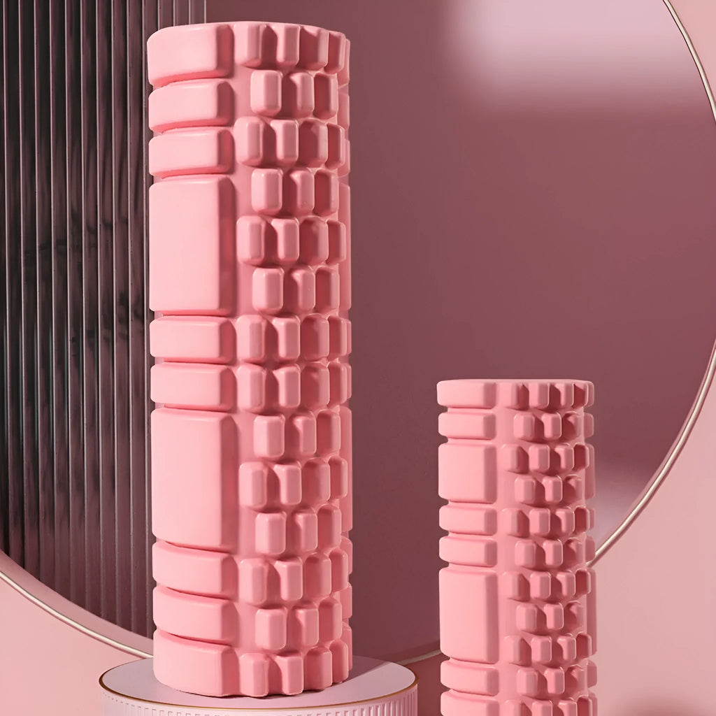 EVA foam roller for fitness in black, grey, pink, sky blue or light purple colours