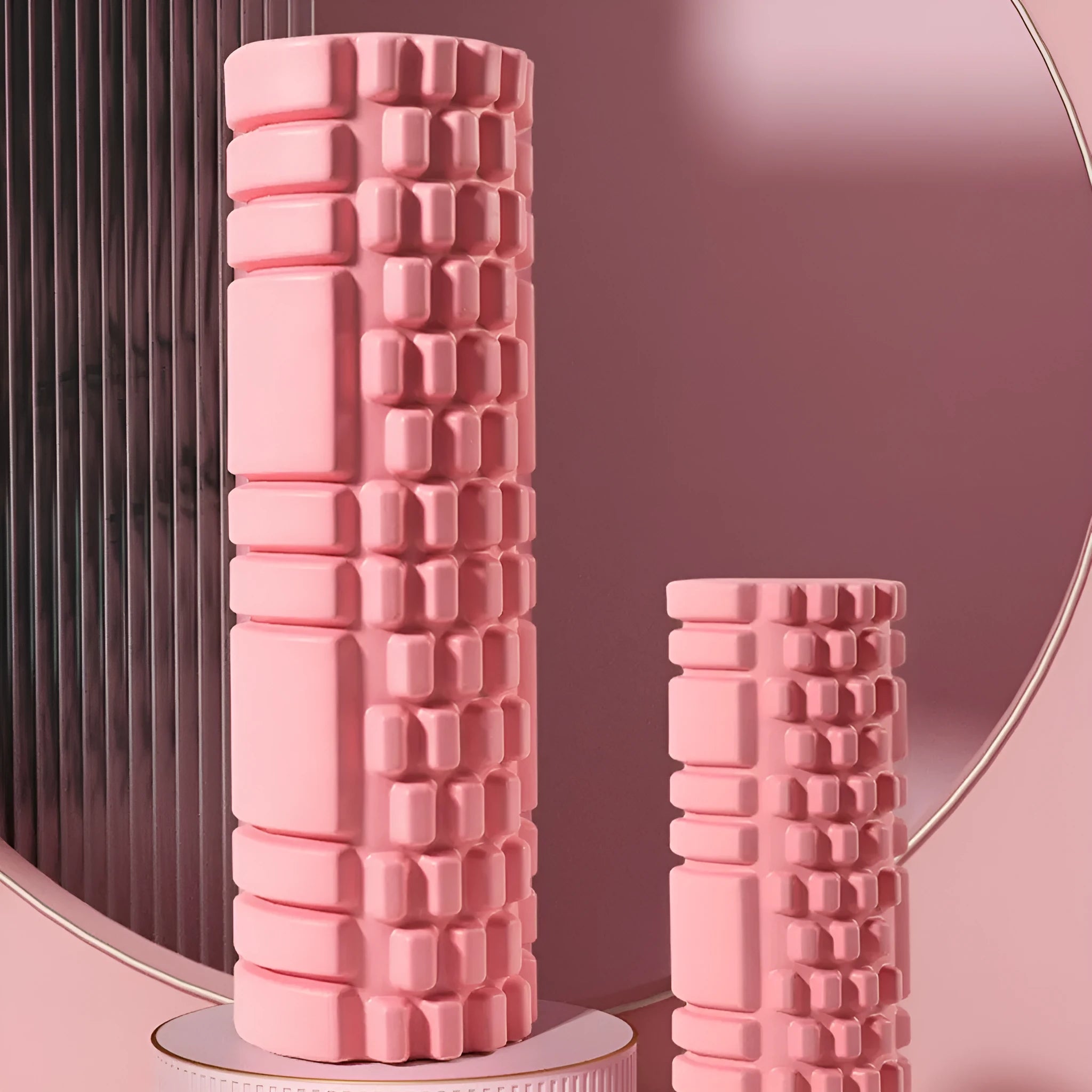 EVA foam roller for fitness in black, grey, pink, sky blue or light purple colours