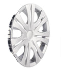 Universal ABS plastic wheel hub cover in monochrome silver, black, or electroplating finish for 13-16 inch car wheels.
