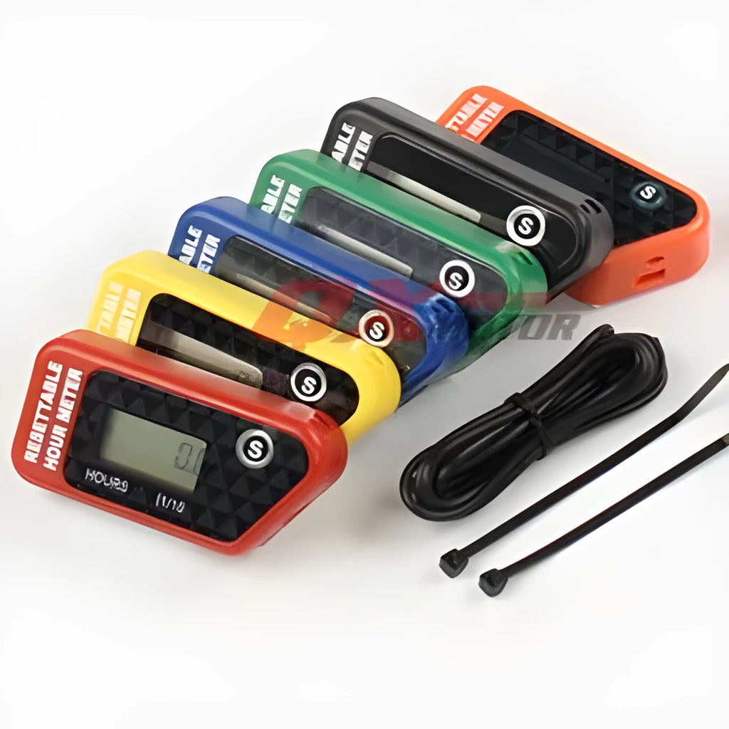 Black waterproof LCD maintenance reminder timer for equipment service tracking