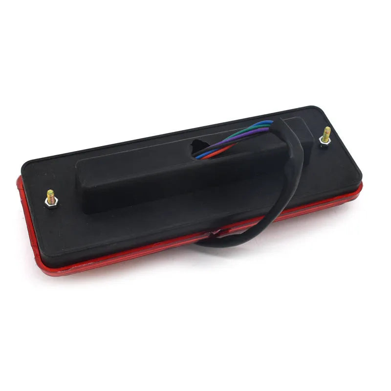 Black integrated shell electric tricycle taillight with dimensions 200mm by 70mm