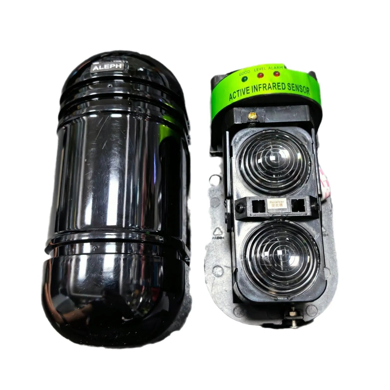 Black infrared anti-theft alarm detector with 2-beam 150m range for outdoor security