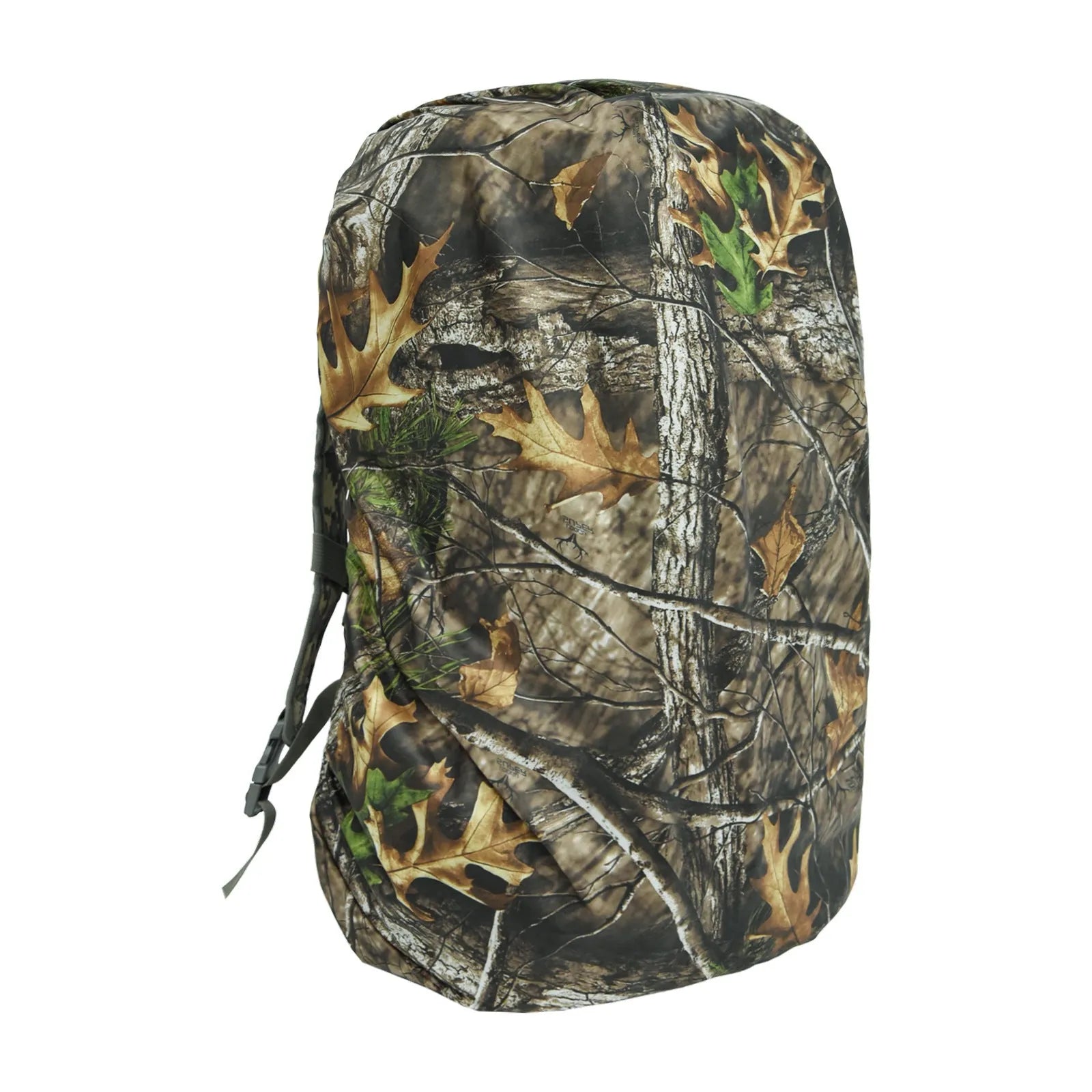 80L waterproof PU backpack rain cover in army green, for outdoor mountaineering and hiking.