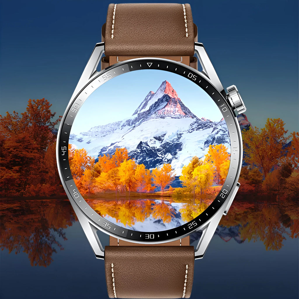 GS3 Max smartwatch in black or silver with 1.35-inch screen on a silicone strap, showing health metrics display.