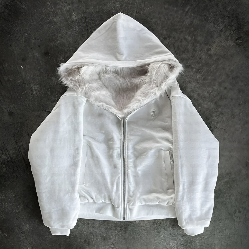 Unisex baggy coat in white or black with long sleeves and loose cardigan fit