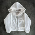 Unisex baggy coat in white or black with long sleeves and loose cardigan fit