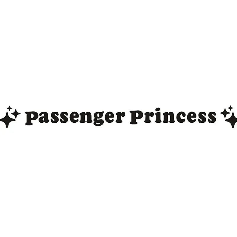 Passenger Princess rearview mirror decorative sticker in reflective colours, 12.5cm diameter