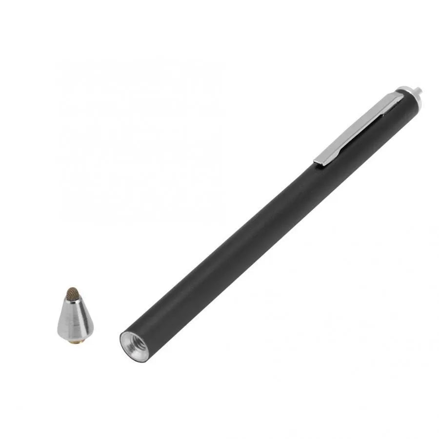 Fine tip metal stylus for tablet and phone drawing in black, silver, red, blue, gold, pink, or grey.