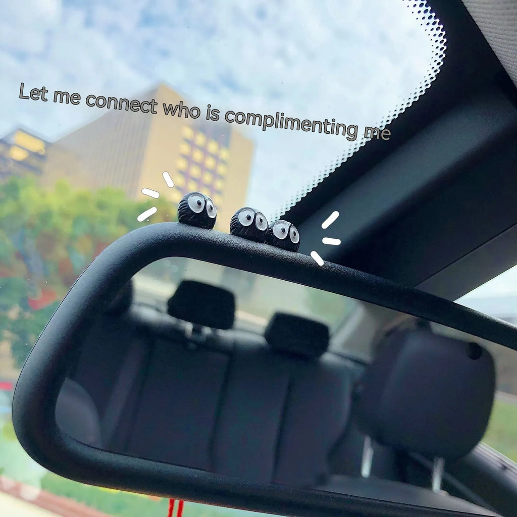 Small black coal cartoon resin decoration for car interiors with traceless glue tape
