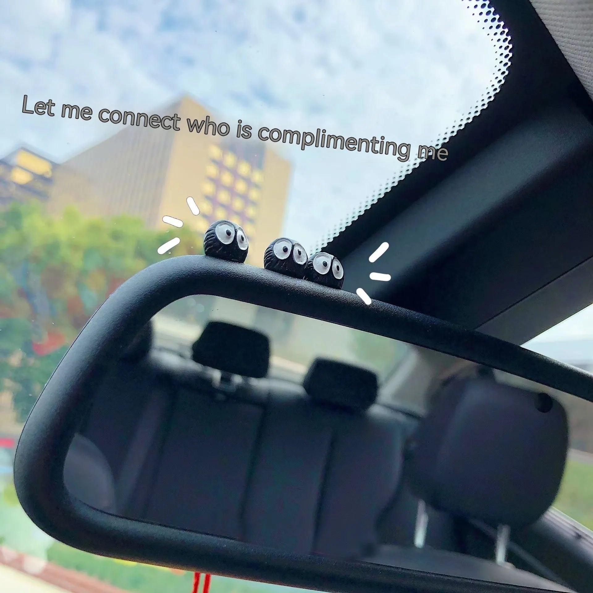 Small black coal cartoon resin decoration for car interiors with traceless glue tape
