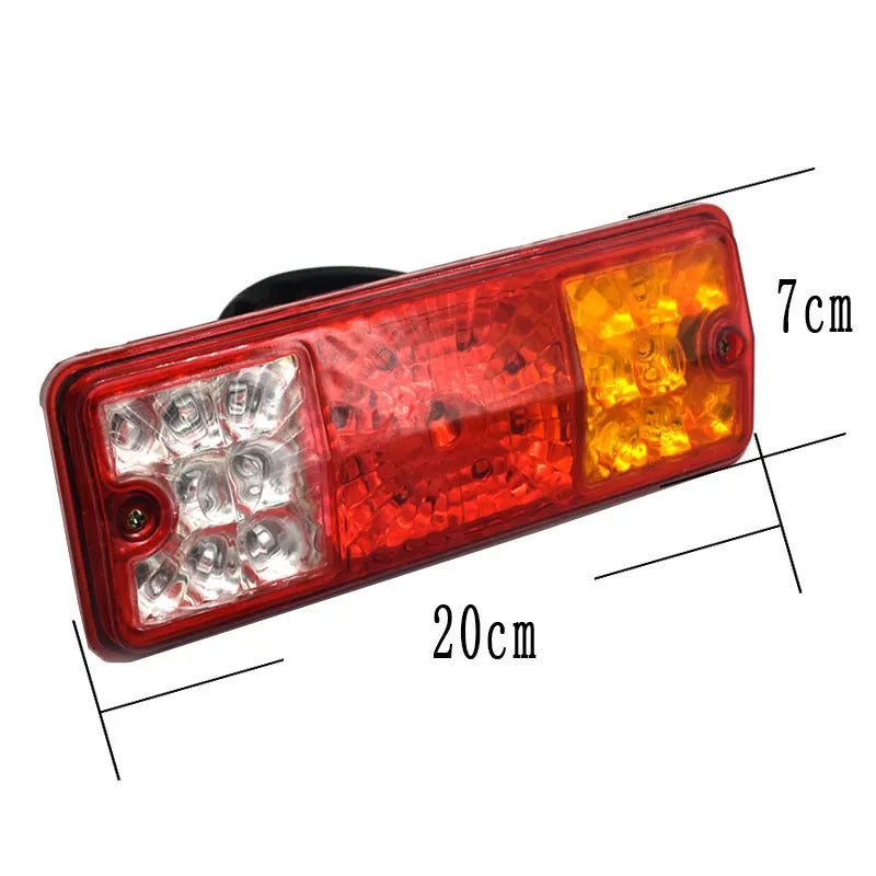 Black integrated shell electric tricycle taillight with dimensions 200mm by 70mm