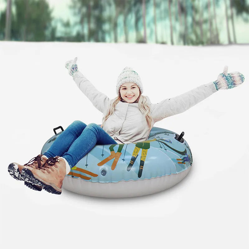 PVC winter ski ring toy in colourful printed designs for children's outdoor play
