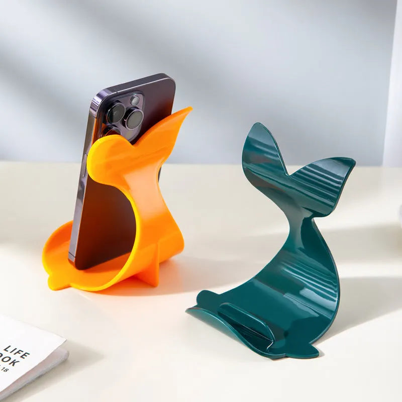 Whale desktop mobile phone bracket in PS material, 44g, available in black green orange white colours