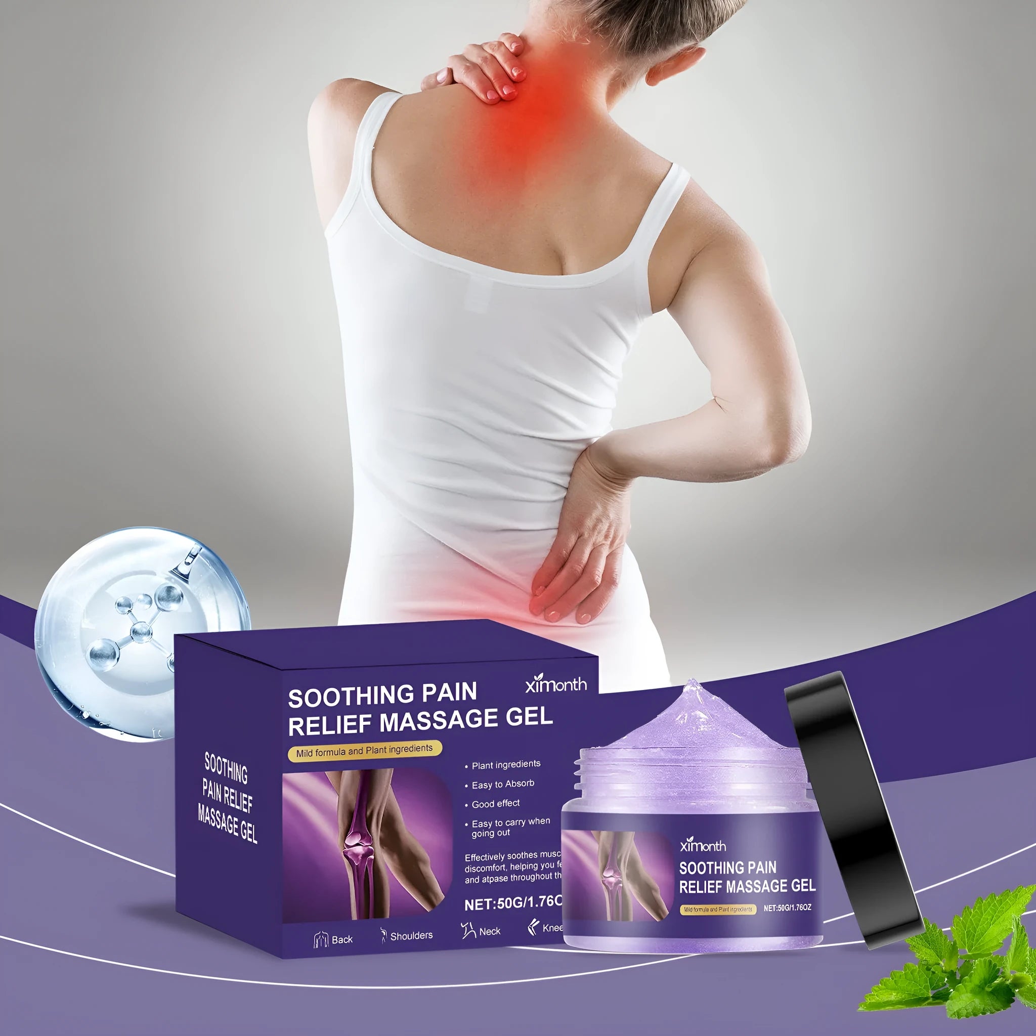 50g joint care gel tube for topical body application with universal skin compatibility