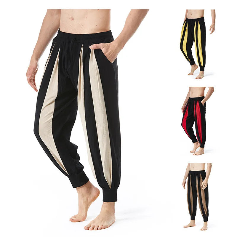 Men's straight-leg casual trousers in khaki colour, showing front view.