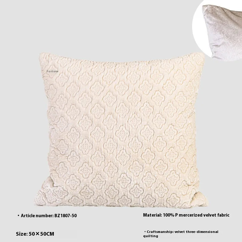 Brown gold antique style three-dimensional quilted cushion pillow with Chinese design