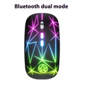 Star black dual-mode Bluetooth wireless mouse with metal roller wheel and 5 buttons
