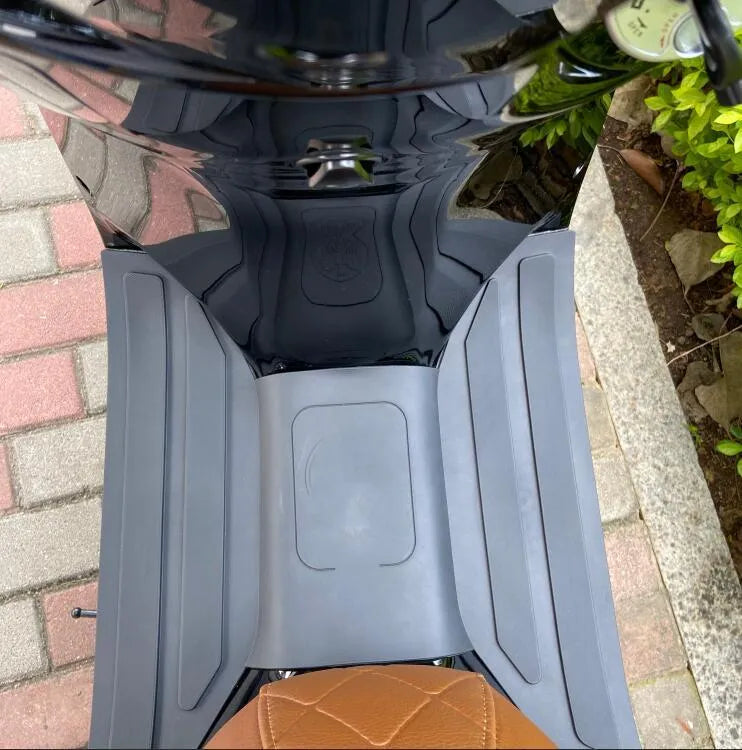 3D rubber motorcycle front foot pad in black grey or bronze gold with optional tank port opening