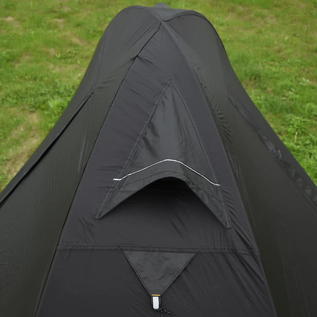 Single person double account hiking tent with aluminium poles shown in orange colour.