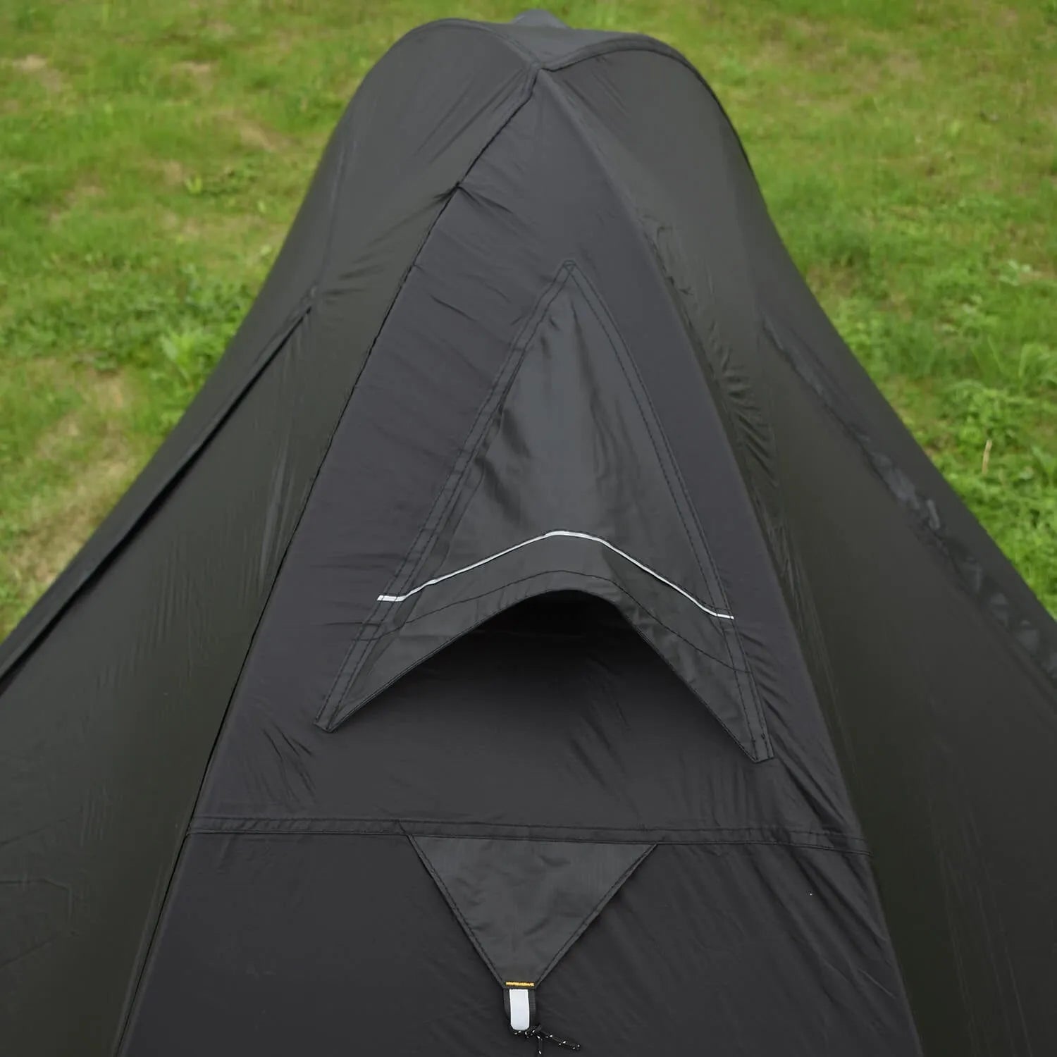 Single person double account hiking tent with aluminium poles shown in orange colour.